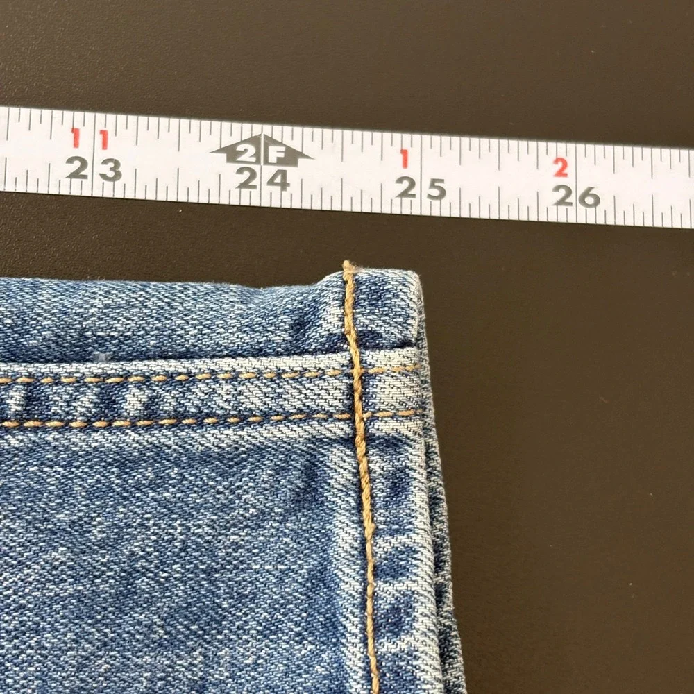 Old Navy Womens Barrel Leg Jeans Size 12 Blue High Rise Seam Detail Denim